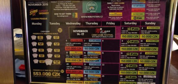 Rebuy Stars casino Prague tournament schedule