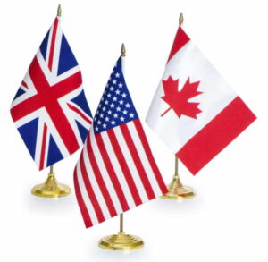 US UK Canada flags