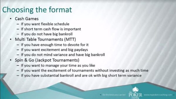 Choosing the Format