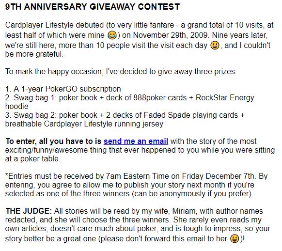 ninth anniversary giveaway