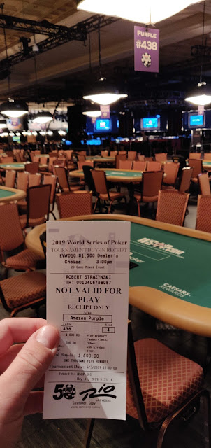 1500 WSOP receipt poker table