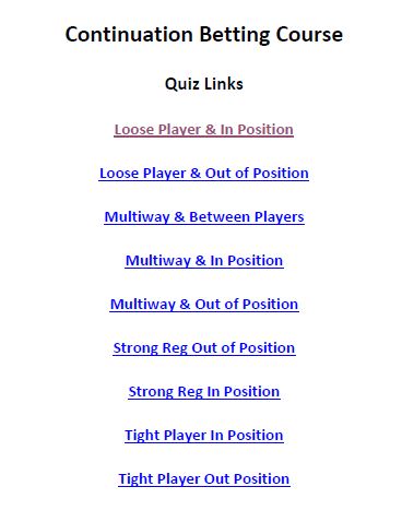 C-betting course quiz links