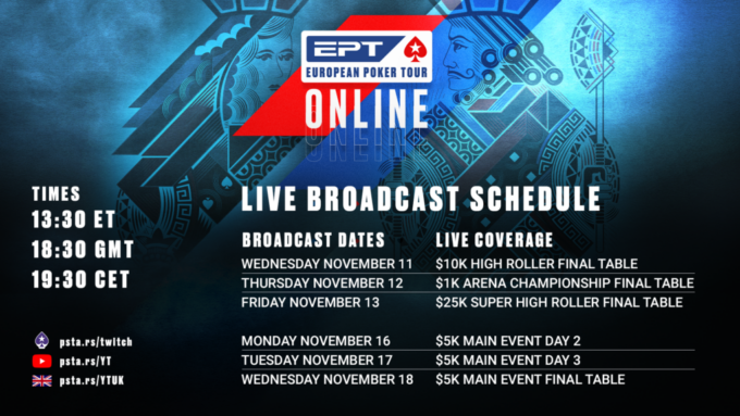 EPT Online Schedule