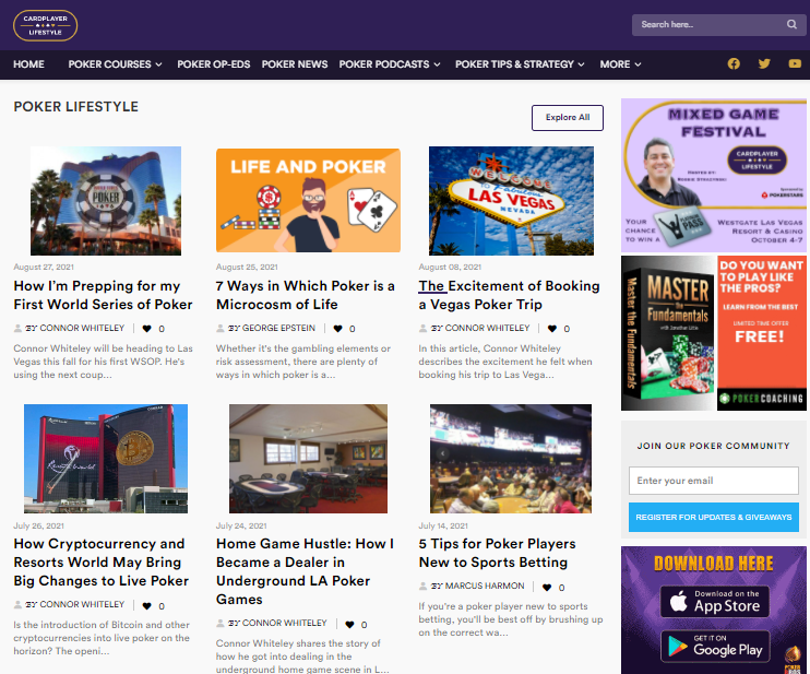 New Cardplayer Lifestyle website