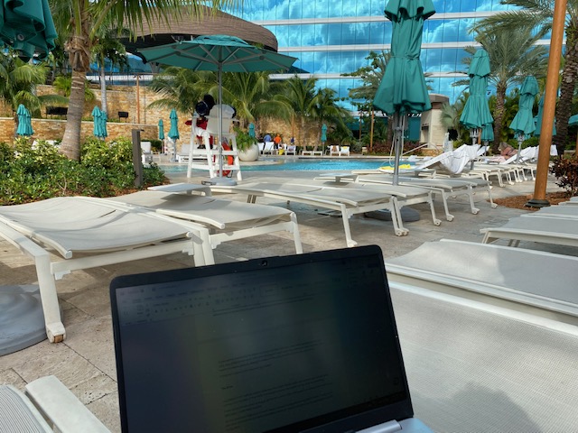 Poolside writing Seminole Hard Rock Hollywood Florida