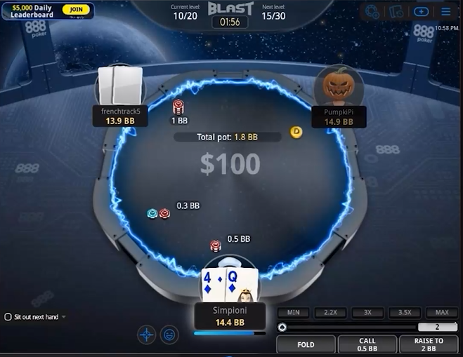 888poker PC Tables BLAST Poker