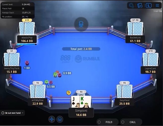 888poker PC Tables Full Ring