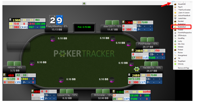 online poker tournament bubble PokerTracker