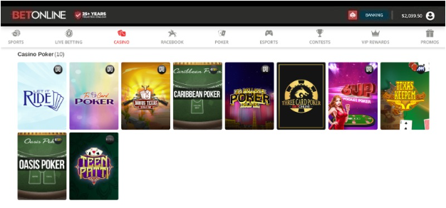 BetOnline bitcoin poker