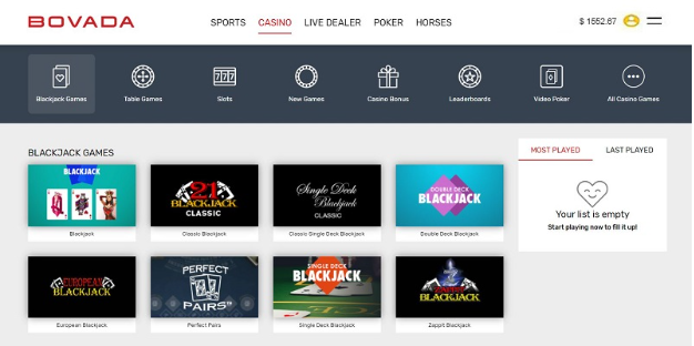 Bovada blackjack