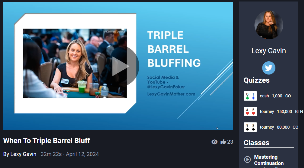 Pokercoaching.com When to Triple Barrel Bluff