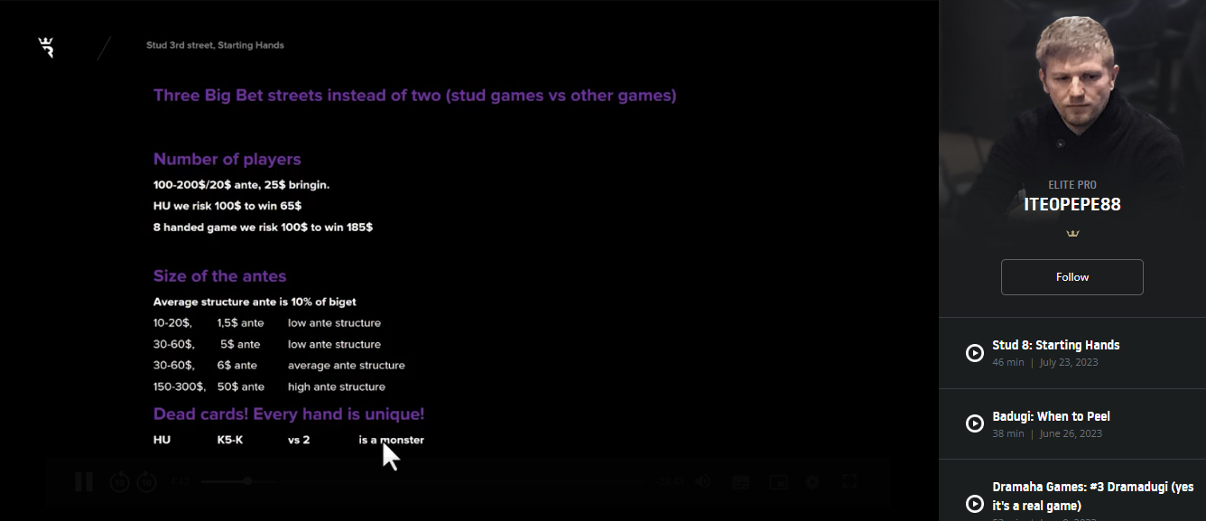 Stud Hi Starting Hands