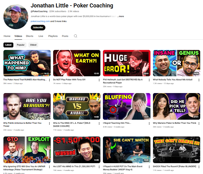 Pokercoaching YouTube Channel