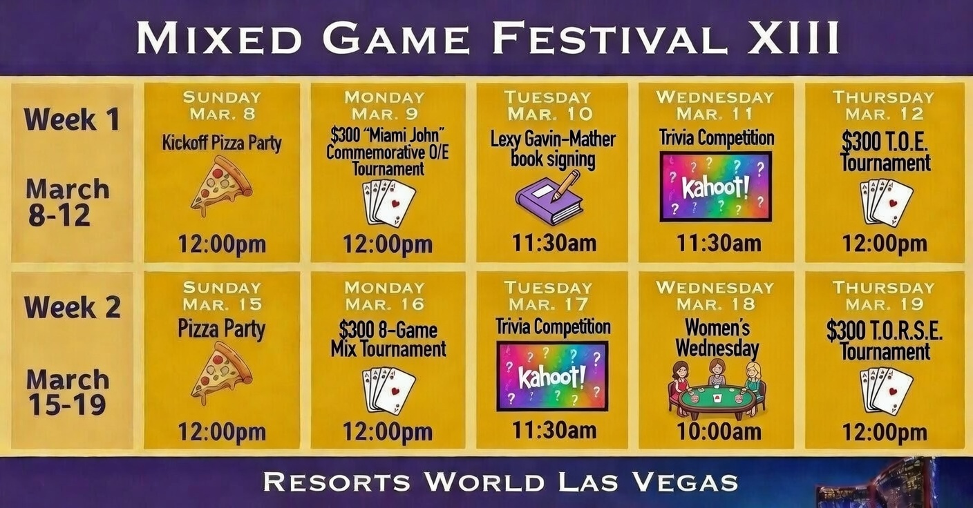 Mixed Game Festival XIII Schedule