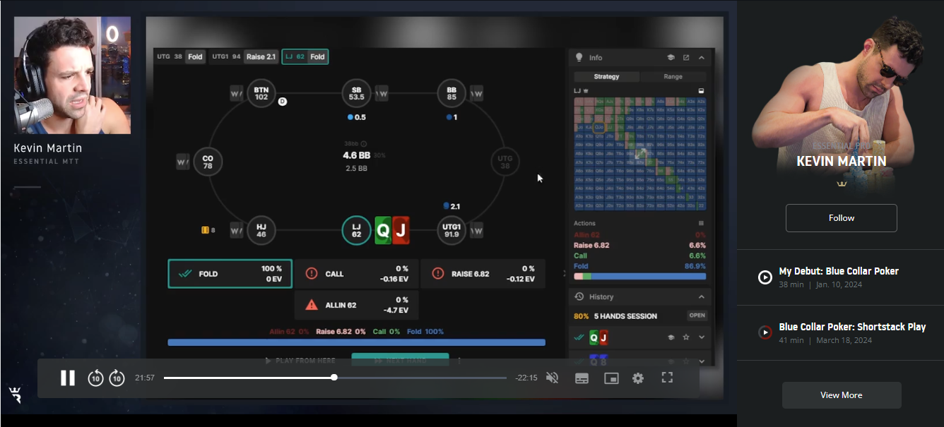 Kevin Martin Blue Collar Poker Run It Once Training