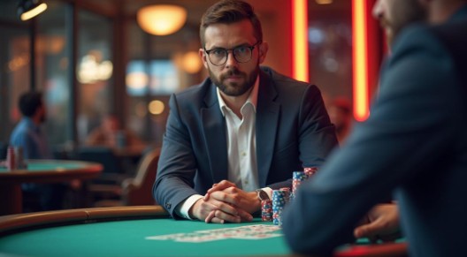 man playing table games